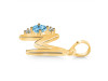 Blue Topaz & White Topaz Alphabet M Pendant BTZ-RDA-13.