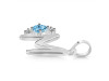 Blue Topaz & White Topaz Alphabet M Pendant BTZ-RDA-13.