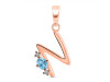 Blue Topaz & White Topaz Alphabet N Pendant BTZ-RDA-14.