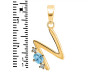 Blue Topaz & White Topaz Alphabet N Pendant BTZ-RDA-14.