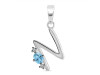 Blue Topaz & White Topaz Alphabet N Pendant BTZ-RDA-14.