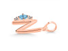 Blue Topaz & White Topaz Alphabet N Pendant BTZ-RDA-14.