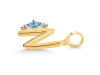 Blue Topaz & White Topaz Alphabet N Pendant BTZ-RDA-14.