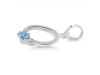 Blue Topaz & White Topaz Alphabet O Pendant BTZ-RDA-15.