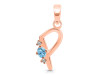 Blue Topaz & White Topaz Alphabet P Pendant BTZ-RDA-16.