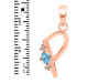 Blue Topaz & White Topaz Alphabet P Pendant BTZ-RDA-16.