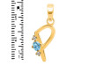 Blue Topaz & White Topaz Alphabet P Pendant BTZ-RDA-16.