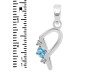 Blue Topaz & White Topaz Alphabet P Pendant BTZ-RDA-16.