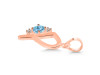 Blue Topaz & White Topaz Alphabet P Pendant BTZ-RDA-16.