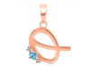 Blue Topaz & White Topaz Alphabet Q Pendant BTZ-RDA-17.