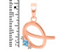 Blue Topaz & White Topaz Alphabet Q Pendant BTZ-RDA-17.