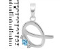 Blue Topaz & White Topaz Alphabet Q Pendant BTZ-RDA-17.