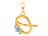 Blue Topaz & White Topaz Alphabet Q Pendant BTZ-RDA-17.