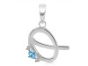 Blue Topaz & White Topaz Alphabet Q Pendant BTZ-RDA-17.