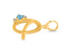 Blue Topaz & White Topaz Alphabet Q Pendant BTZ-RDA-17.