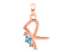 Blue Topaz & White Topaz Alphabet R Pendant BTZ-RDA-18.