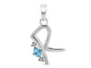 Blue Topaz & White Topaz Alphabet R Pendant BTZ-RDA-18.