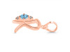 Blue Topaz & White Topaz Alphabet R Pendant BTZ-RDA-18.