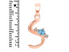 Blue Topaz & White Topaz Alphabet S Pendant BTZ-RDA-19.