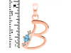 Blue Topaz & White Topaz Alphabet B Pendant BTZ-RDA-2.