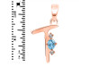 Blue Topaz & White Topaz Alphabet T Pendant BTZ-RDA-20.