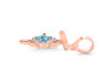 Blue Topaz & White Topaz Alphabet T Pendant BTZ-RDA-20.
