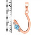 Blue Topaz & White Topaz Alphabet U Pendant BTZ-RDA-21.