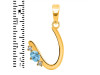 Blue Topaz & White Topaz Alphabet U Pendant BTZ-RDA-21.