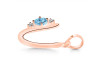 Blue Topaz & White Topaz Alphabet U Pendant BTZ-RDA-21.