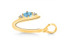 Blue Topaz & White Topaz Alphabet U Pendant BTZ-RDA-21.