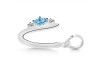 Blue Topaz & White Topaz Alphabet U Pendant BTZ-RDA-21.