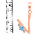 Blue Topaz & White Topaz Alphabet V Pendant BTZ-RDA-22.