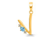 Blue Topaz & White Topaz Alphabet V Pendant BTZ-RDA-22.