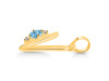 Blue Topaz & White Topaz Alphabet V Pendant BTZ-RDA-22.