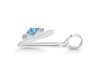 Blue Topaz & White Topaz Alphabet V Pendant BTZ-RDA-22.