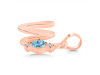 Blue Topaz & White Topaz Alphabet W Pendant BTZ-RDA-23.