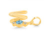 Blue Topaz & White Topaz Alphabet W Pendant BTZ-RDA-23.