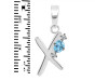 Blue Topaz & White Topaz Alphabet X Pendant BTZ-RDA-24.
