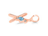 Blue Topaz & White Topaz Alphabet X Pendant BTZ-RDA-24.