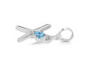 Blue Topaz & White Topaz Alphabet X Pendant BTZ-RDA-24.