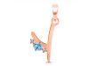 Blue Topaz & White Topaz Alphabet Y Pendant BTZ-RDA-25.