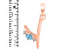 Blue Topaz & White Topaz Alphabet Y Pendant BTZ-RDA-25.