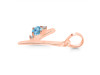Blue Topaz & White Topaz Alphabet Y Pendant BTZ-RDA-25.