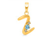 Blue Topaz & White Topaz Alphabet Z Pendant BTZ-RDA-26.