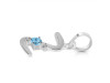 Blue Topaz & White Topaz Alphabet Z Pendant BTZ-RDA-26.