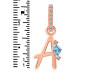 Blue Topaz & White Topaz Alphabet A Pendant BTZ-RDA-27.