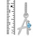 Blue Topaz & White Topaz Alphabet A Pendant BTZ-RDA-27.