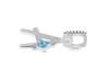 Blue Topaz & White Topaz Alphabet A Pendant BTZ-RDA-27.