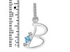 Blue Topaz & White Topaz Alphabet B Pendant BTZ-RDA-28.
