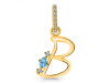 Blue Topaz & White Topaz Alphabet B Pendant BTZ-RDA-28.